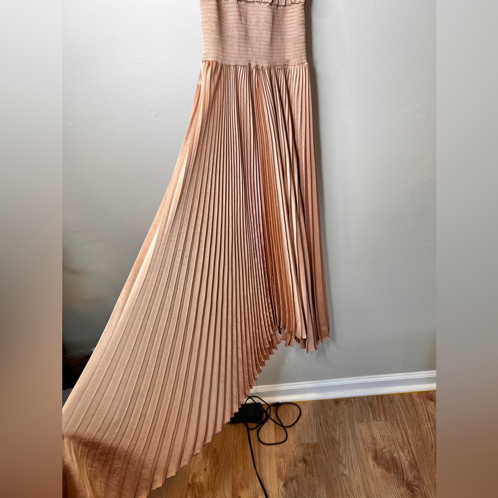 A.L.C Renzo II Satin Pleated In Bella Nude Dress Size 2/XS EUC - Picture 8 of 9